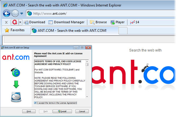 Ant.com IE add-on