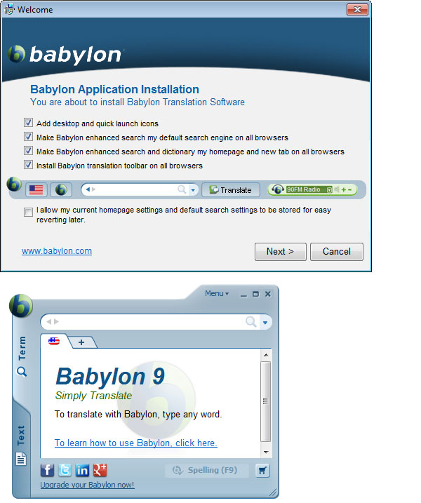 Babylon toolbar
